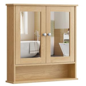Armoire murale 2 portes-miroir et compartiment ouvert coule…