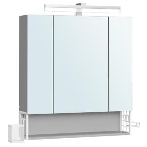 Armoire murale avec miroir support pour sèche-cheveux blanc…