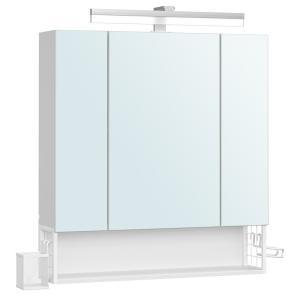 Armoire murale avec miroir support pour sèche-cheveux blanc…