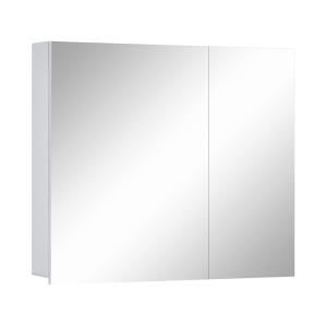 Armoire murale de salle de bain avec miroir effet bois blanc