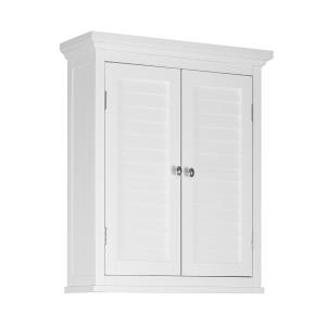 Armoire murale de salle de bain effet bois blanc, porte per…