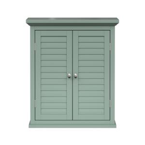 Armoire murale de salle de bain en effet bois vert avec 2 p…