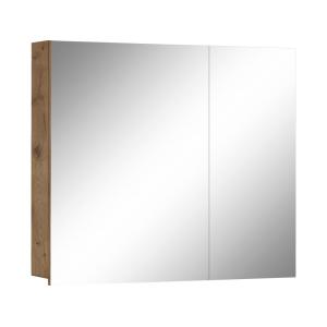 Armoire murale de salle de bains avec miroir effet chêne