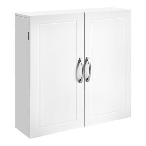 Armoire murale pour salle de bain étagères réglables blanc…