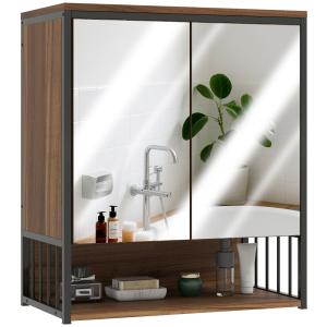 Armoire murale salle de bain avec miroir bois d'ingénierie…