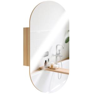 Armoire murale salle de bain avec miroir ovale sans cadre b…