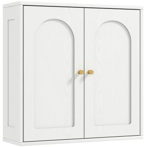 Armoire murale salle de bain placard à double porte MDF bla…
