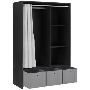 Armoire penderie 3 compartiments/tiroirs amovibles en tissu…