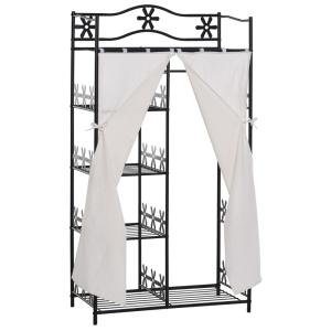 Armoire penderie 5 étagères métal noir
