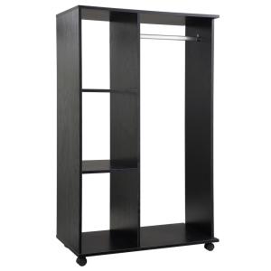 Armoire penderie mobile panneaux de particules noir