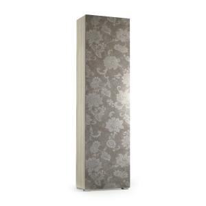 Armoire polyvalente 1 porte effet bois beige 50x30cm