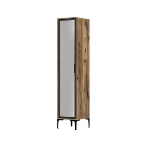 Armoire polyvalente 1 porte effet bois beige, anthracite 40…