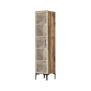 Armoire polyvalente 1 porte effet bois beige, blanc 48x40…