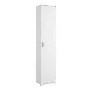 Armoire polyvalente 1 porte effet bois blanc 191x35 cm