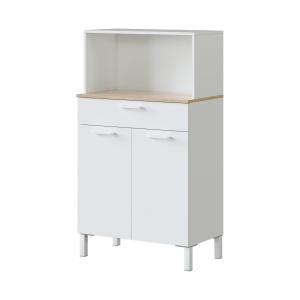 Armoire polyvalente à 2 portes effet bois beige, blanc 158x…