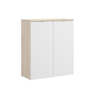 Armoire polyvalente à 2 portes effet bois beige, blanc 79x4…