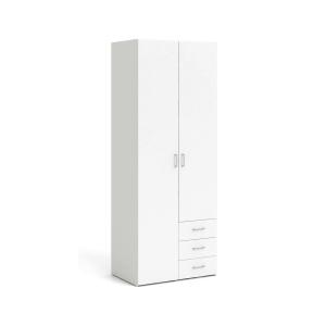 Armoire polyvalente à 2 portes effet bois blanc 78x50h200 c…