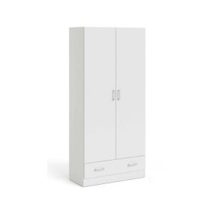 Armoire polyvalente à 2 portes effet bois blanc 79x36h170 c…