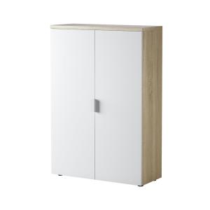 Armoire polyvalente à 2 portes effet bois blanc 80x33 cm