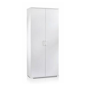 Armoire polyvalente à 2 portes effet bois blanc 90x45h195 c…