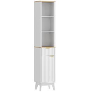 Armoire salle de bain 3 étagères ouvertes et tiroir métal b…