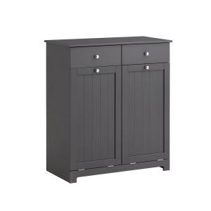 Armoire toilette effet bois gris avec 2 tiroirs et 2 panier…