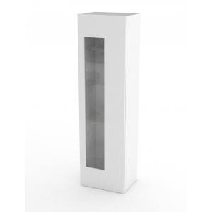 Armoire une porte effet bois blanc brillant 45x34h162 cm