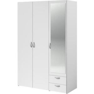 Armoire VARIA - blanc - 3 portes battantes   miroir   2 tir…