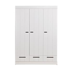 Armoire vestiaire 3 portes / 3 tiroirs - Blanc