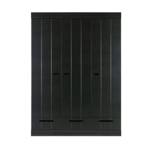 Armoire vestiaire 3 portes / 3 tiroirs - Noir