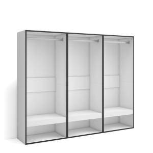 Armoire vestiaire effet bois blanc 180x35x145cm