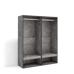 Armoire vestiaire effet bois ciment 120x35x145cm
