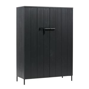 Armoire vintage en bois massif noir