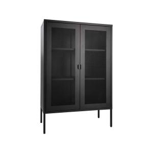 Armoire vitrée 2 portes en métal noir