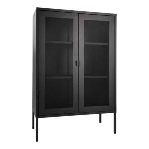 Armoire vitrée 2 portes en métal noir HELOISA métal noir