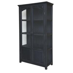 Armoire vitrine 2 portes chambre salle de bain bois verre n…