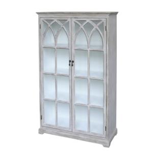 Armoire vitrine en bois de sapin et verre 90 x 37 x 154 cm