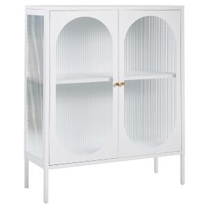 Armoire vitrine métal 90 cm 35 cm blanc