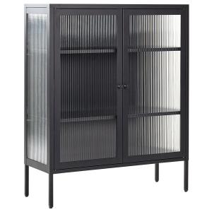 Armoire vitrine métal 90 cm 35 cm noir