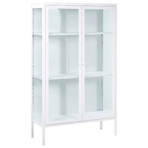 Armoire vitrine métal 90 cm blanc