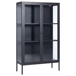 Armoire vitrine métal 90 cm noir