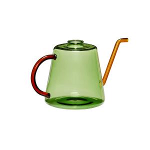 Arrosoir en verre vert et ambre