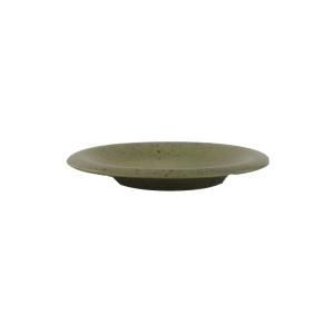 Assiette à dessert en grès khaki