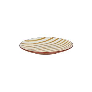 Assiette à dessert en porcelaine jaune