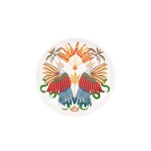 Assiette à pain en céramique motif tropical multicolore