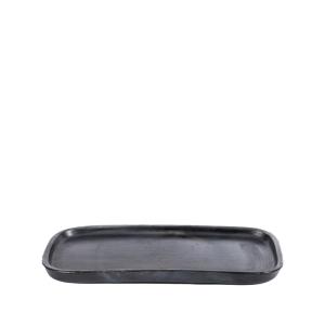 Assiette à tapas en terre cuite noire 31x19x3 cm