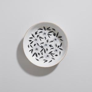 Assiette creuse en céramique blanche motifs floraux tricolo…