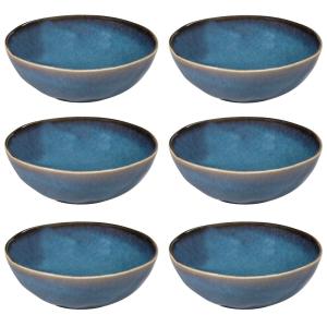 Assiette creuse en faïence bleue