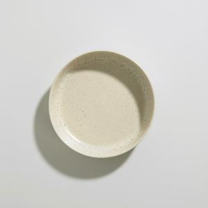 Assiette creuse en grès blanc et noir