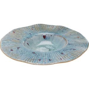 Assiette creuse en grès bleu D26